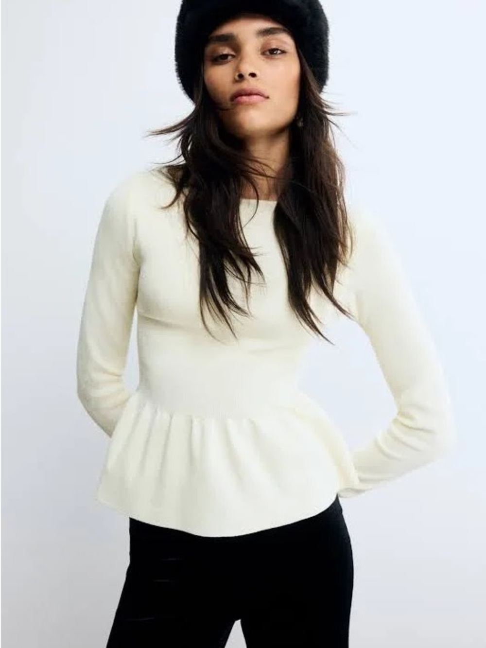Suzy Shier Peplum Sweater
